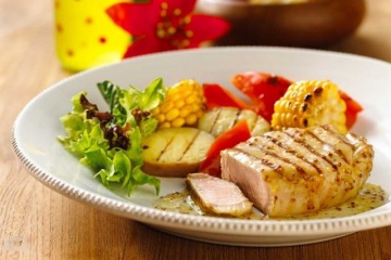 Grilled Pork Loin Steak with Apple Mustard & Mint